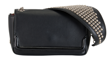 Artemis Stud Shoulder Bag, £430, Handbags, Black, Leather, Front view